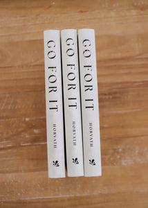 binding view of go for it devotional books.