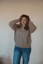 Load image into Gallery viewer, front view of model wearing the finally yours sweater. model has the sweater paired with the lawson denim.