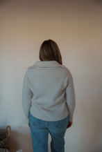 Load image into Gallery viewer, back view of model wearing the seems so simple sweater. model has the sweater paired with the augustine denim.