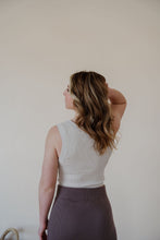 Load image into Gallery viewer, back view of model wearing the forever yours top in the color light beige.