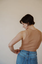 Load image into Gallery viewer, back view of model wearing the forever yours tank in the color macchiato.