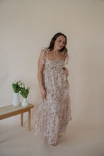 Load image into Gallery viewer, front view of model wearing the everything could change dress. model has the dress paired with the anna necklace.