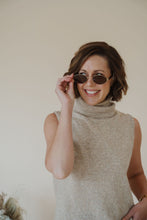 Load image into Gallery viewer, front view of model wearing the soho sunglasses in the color brown.