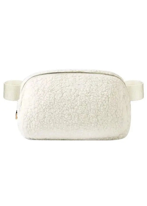 upper east side sherpa crossbody in the color cream