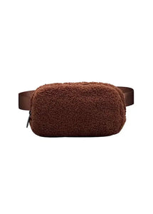 upper east side sherpa crossbody bag in the color coffee