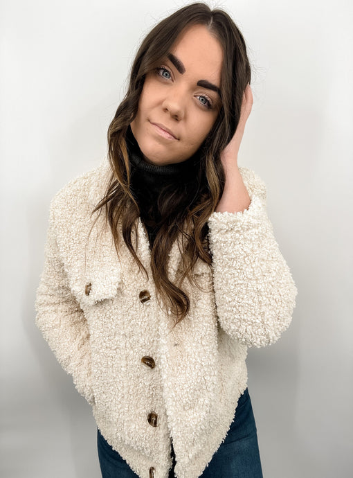 Anywhere with You Teddy Jacket - Cream